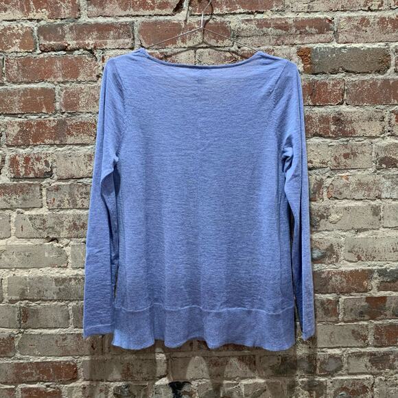 Eileen Fisher Blue Alpaca Tencel Blend Sweater Size Small Petite - Picture 4 of 6